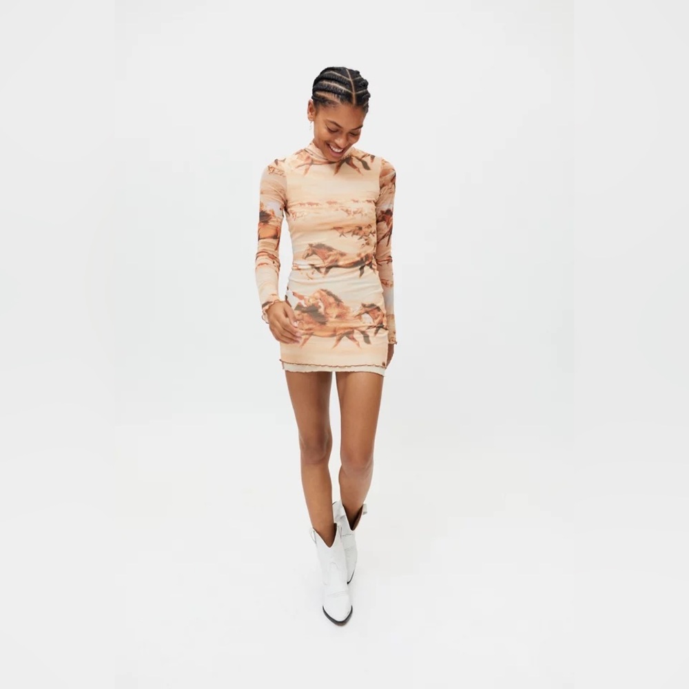 Alessia Mock Neck Mini Dress Size  M | Urban Outfitters